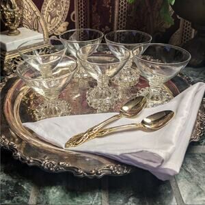 Set Six MCM Vintage Anchor Hocking 3.5" Berwick Boopie Sherbet Champagne Glasses